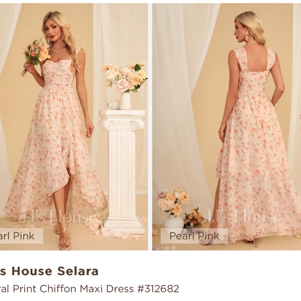 JJs House Pearl Pink Floral Maxi Dress